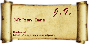 Józan Imre névjegykártya