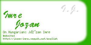 imre jozan business card